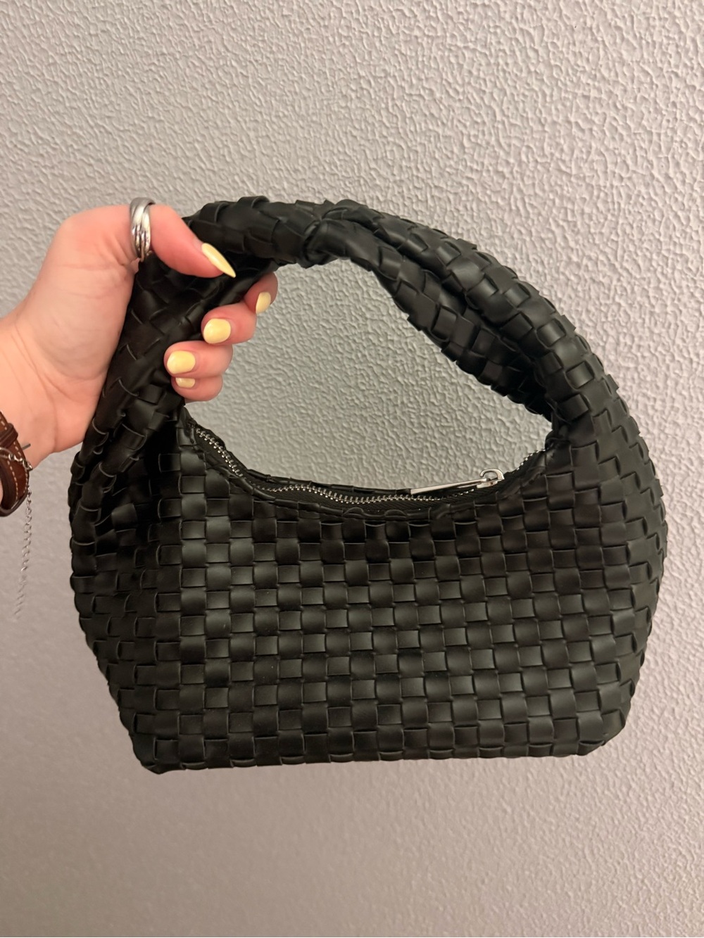 Black Basket Weave Mini Purse!